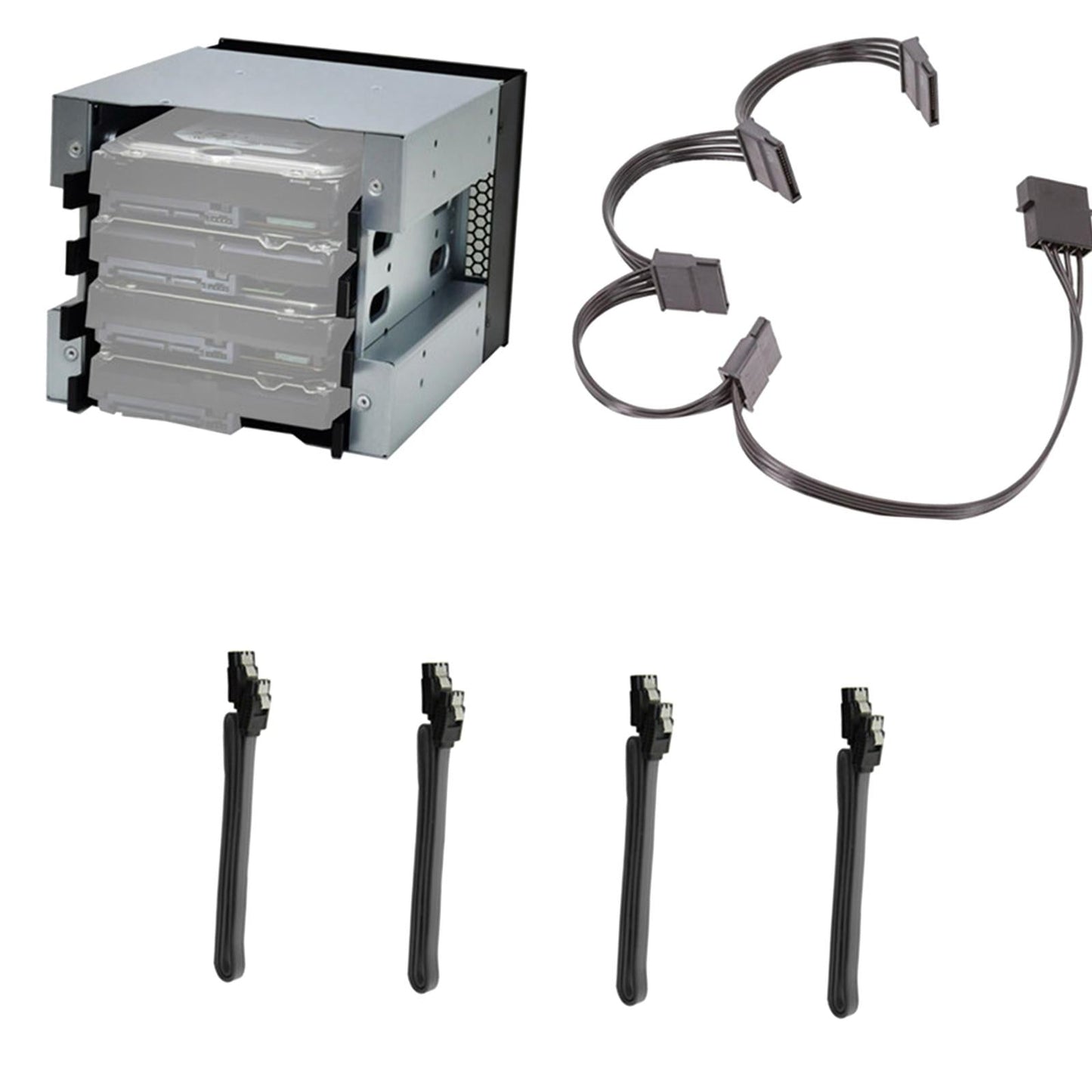 Durable 5 4 Bay 3.5 inch SSD HDD Cage Hard Drive Caddy Adapter Holder A"