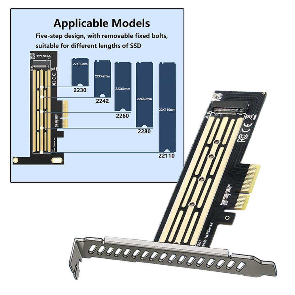 M.2 NGFF interface PCIE X4 NVMe SSD Adapter Card 2242 2280 Low Profile