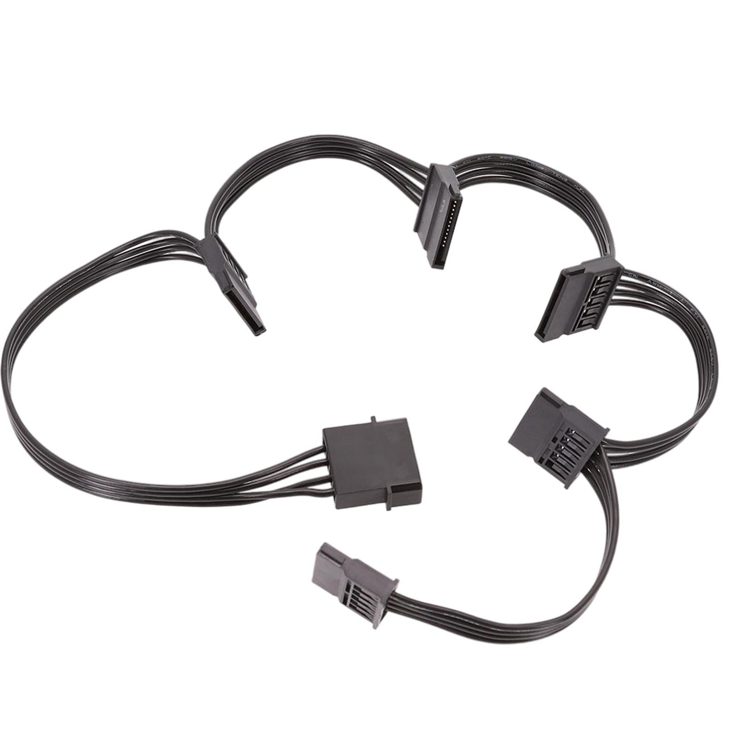 SATA Splitter Power Cable Hard Drive Adapter 1 Male to 5 Female Stable