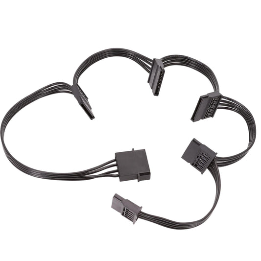 SATA Splitter Power Cable Hard Drive Adapter 1 Male to 5 Female Stable