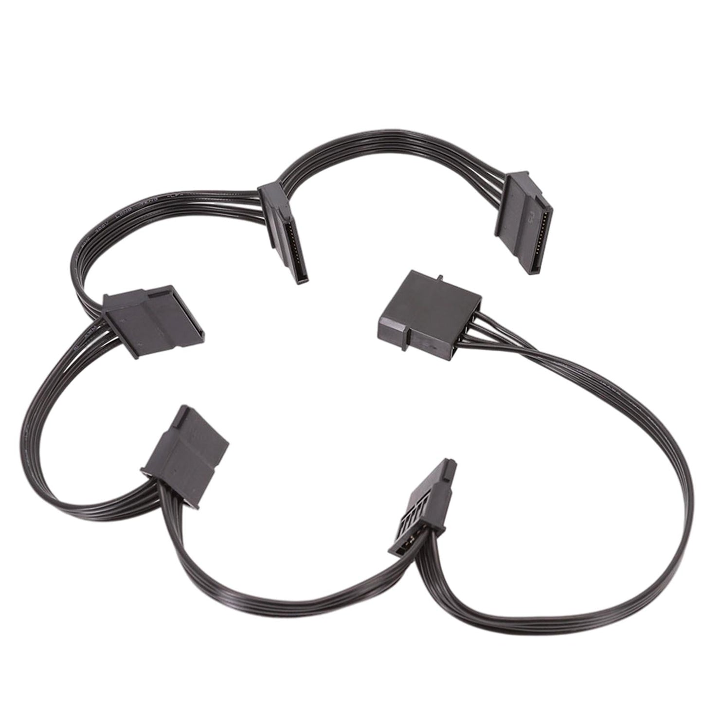 SATA Splitter Power Cable Hard Drive Adapter 1 Male to 5 Female Stable