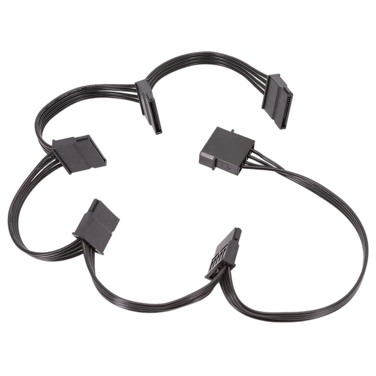 SATA Splitter Power Cable Hard Drive Adapter 1 Male to 5 Female Stable