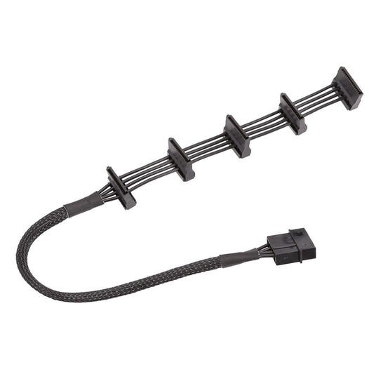 PC 4 Pin IDE to 5 SATA 15pin Splitter Hard Drive SSD Power Supply Cable Cord