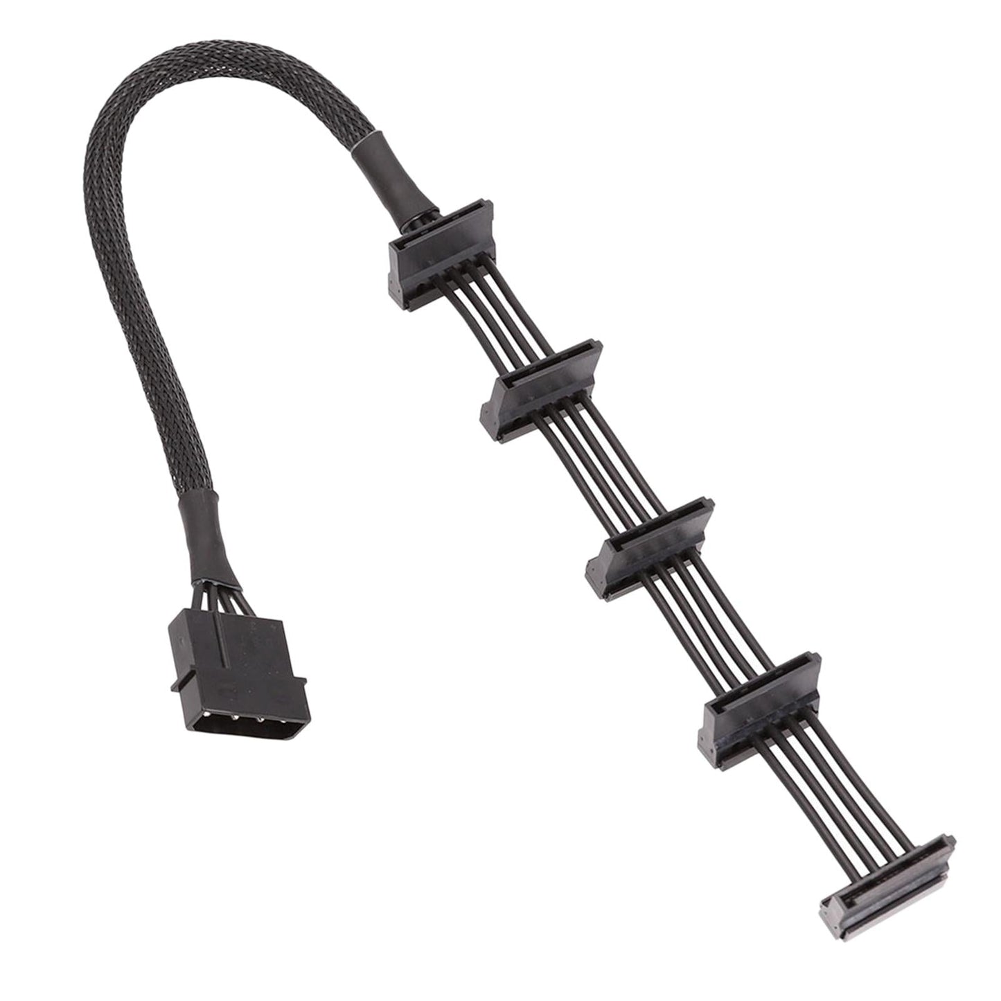 PC 4 Pin IDE to 5 SATA 15pin Splitter Hard Drive SSD Power Supply Cable Cord