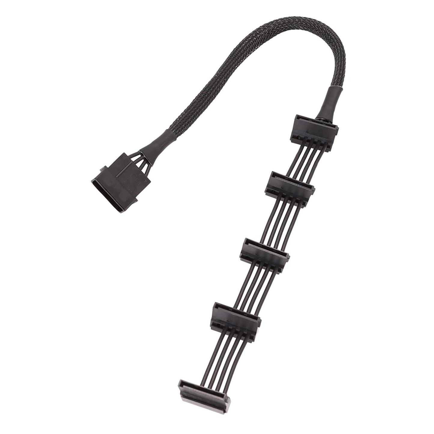 PC 4 Pin IDE to 5 SATA 15pin Splitter Hard Drive SSD Power Supply Cable Cord