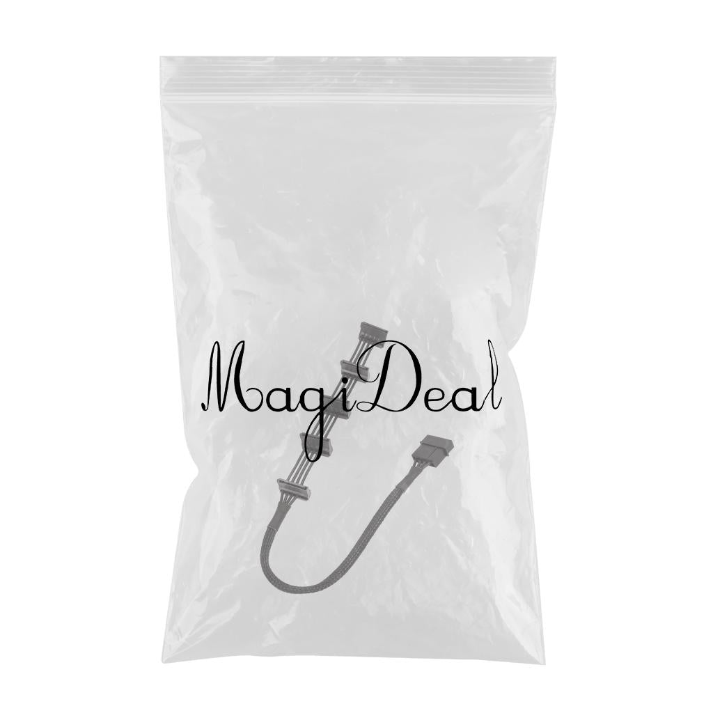 PC 4 Pin IDE to 5 SATA 15pin Splitter Hard Drive SSD Power Supply Cable Cord