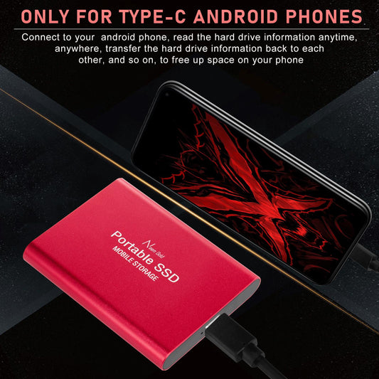 SSD USB 3.1 External Solid State Drives Hard Disk for PC Laptop 2TB Red