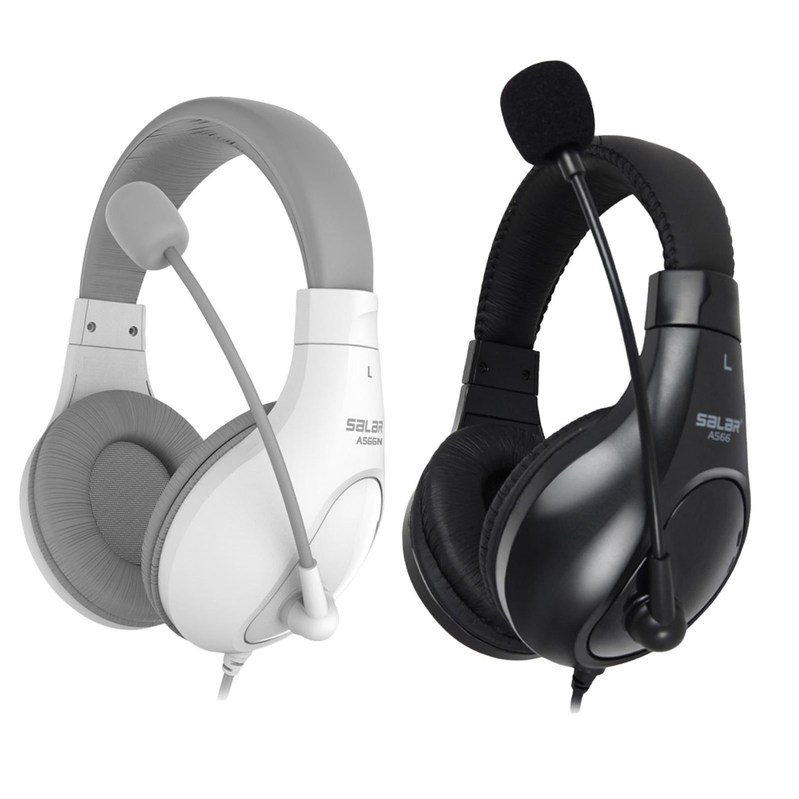 On-Ear Headphones with Mic with 2.0m Cord for Tablet Recording MP3  White