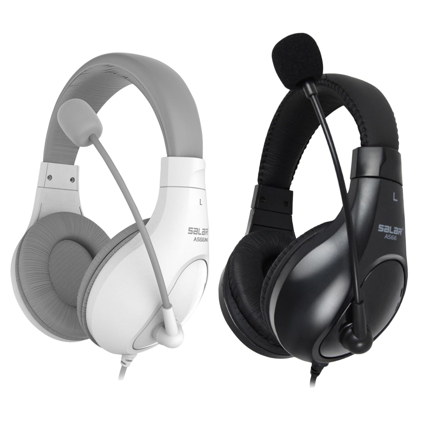 On-Ear Headphones with Mic with 2.0m Cord for Tablet Recording MP3  White