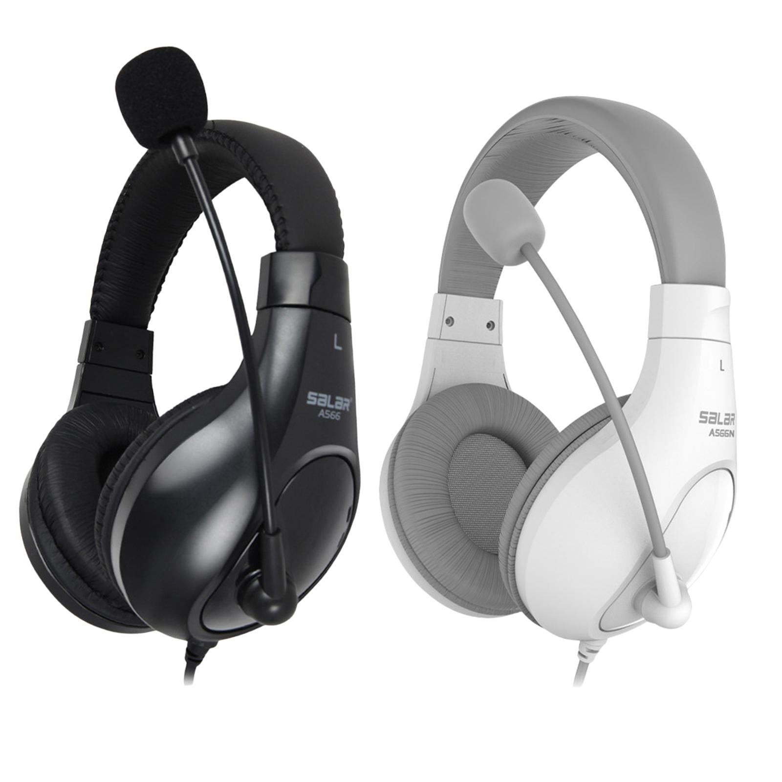 On-Ear Headphones with Mic with 2.0m Cord for Tablet Recording MP3  White