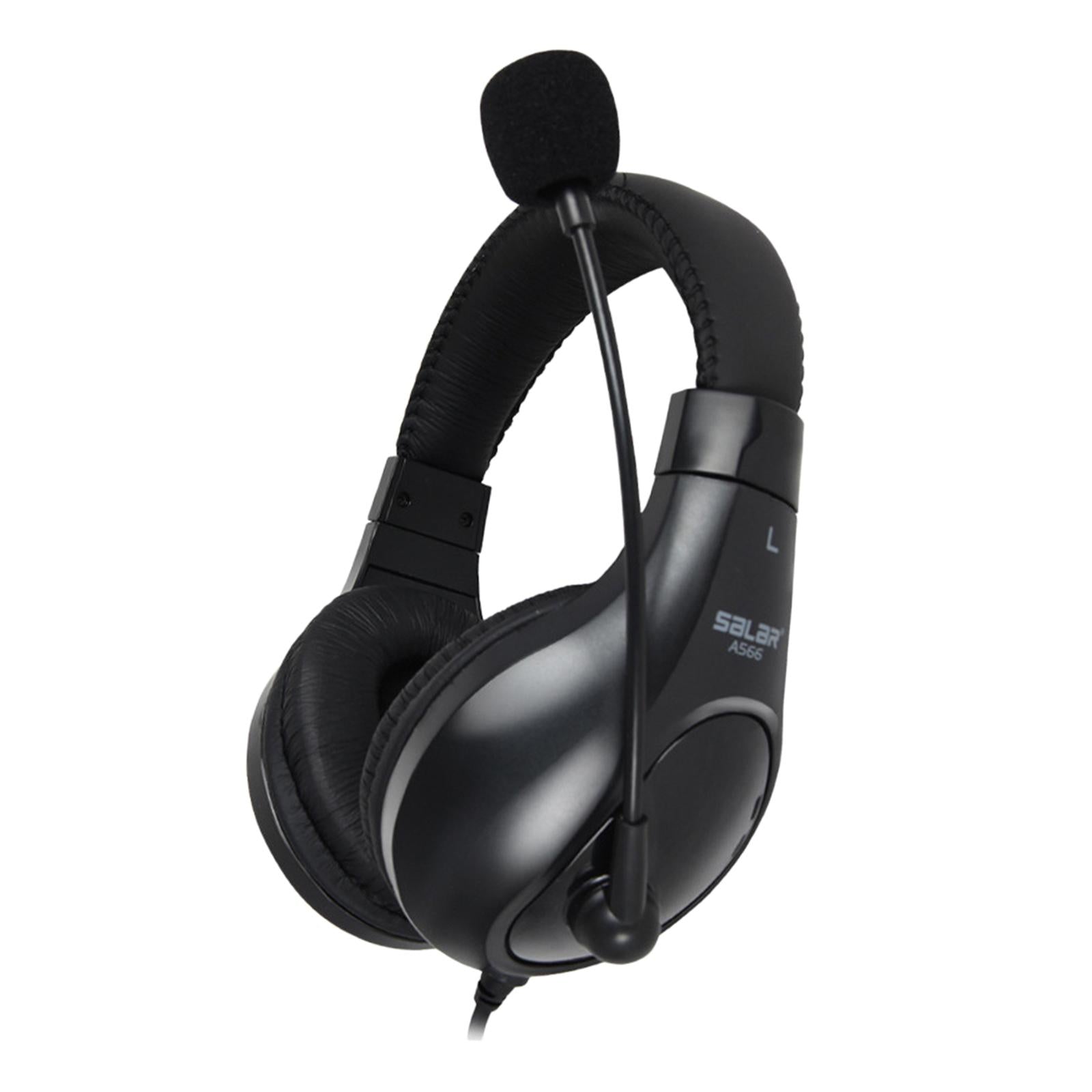 On-Ear Headphones with Mic with 2.0m Cord for Tablet Recording MP3  Black