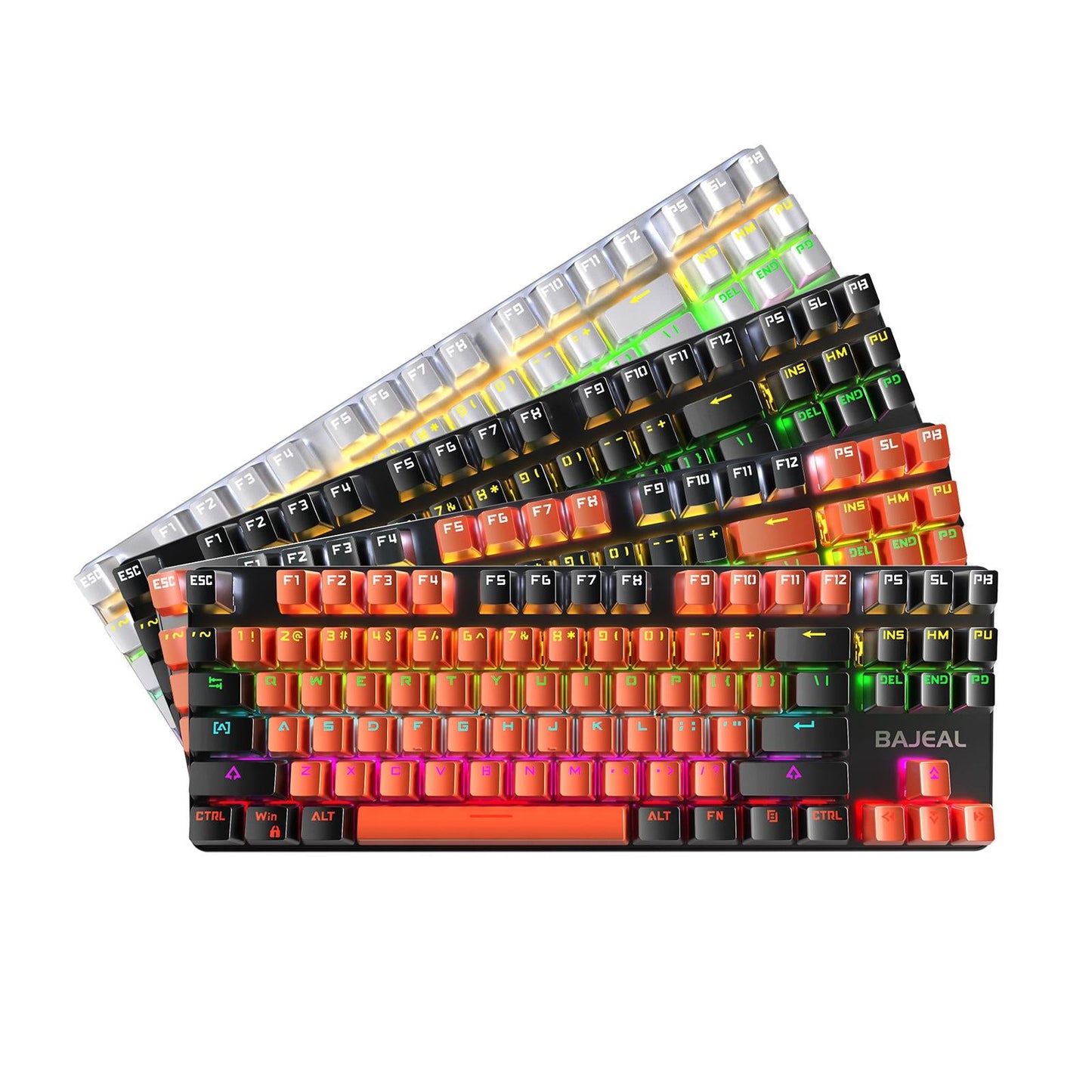 Gaming Mini Compact 87 Keys Wired Mechanical Keyboard LED USB for Gamer Black