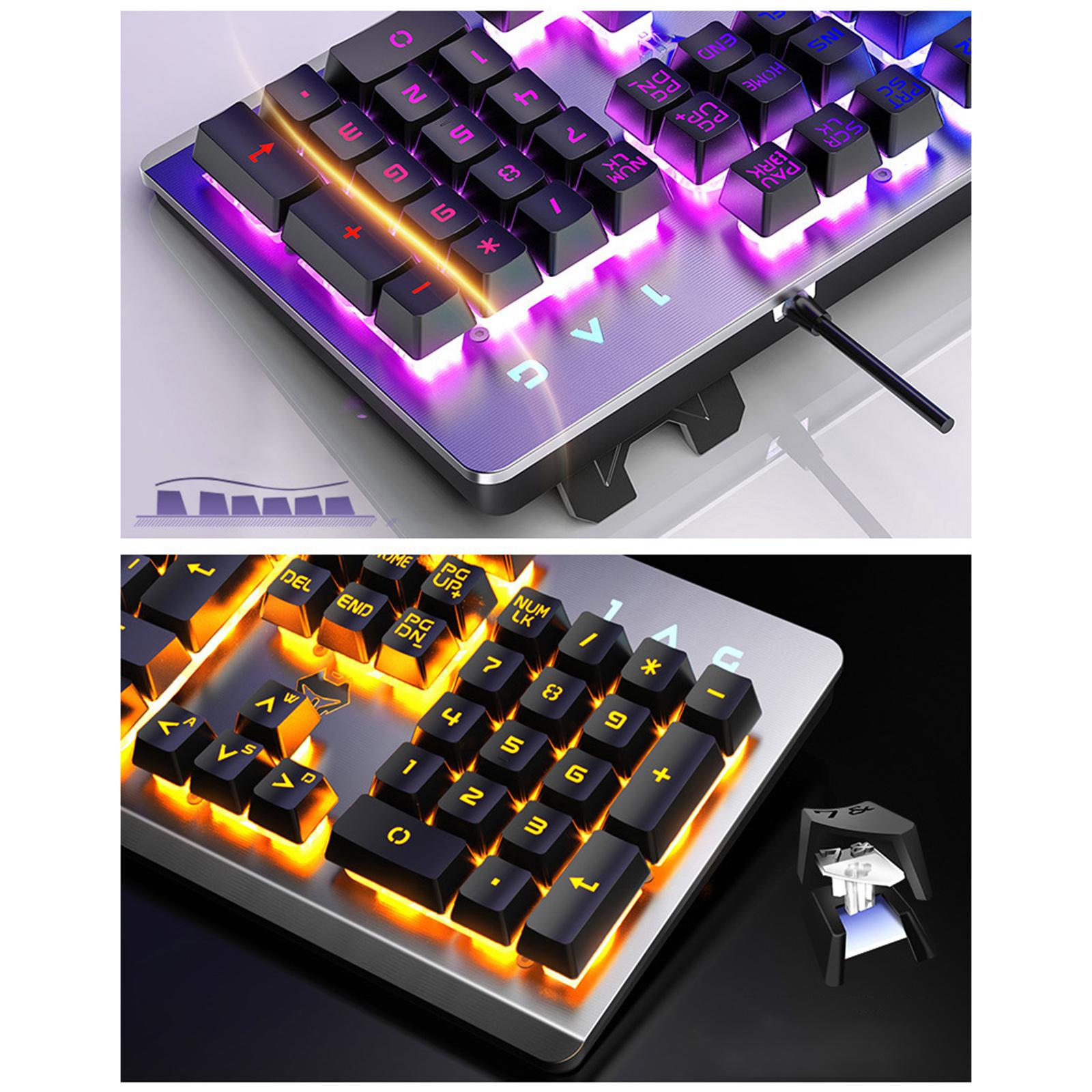 USB Wired Gaming Keyboard Universal 104 Keys Black Yellow Light – UNIQKART