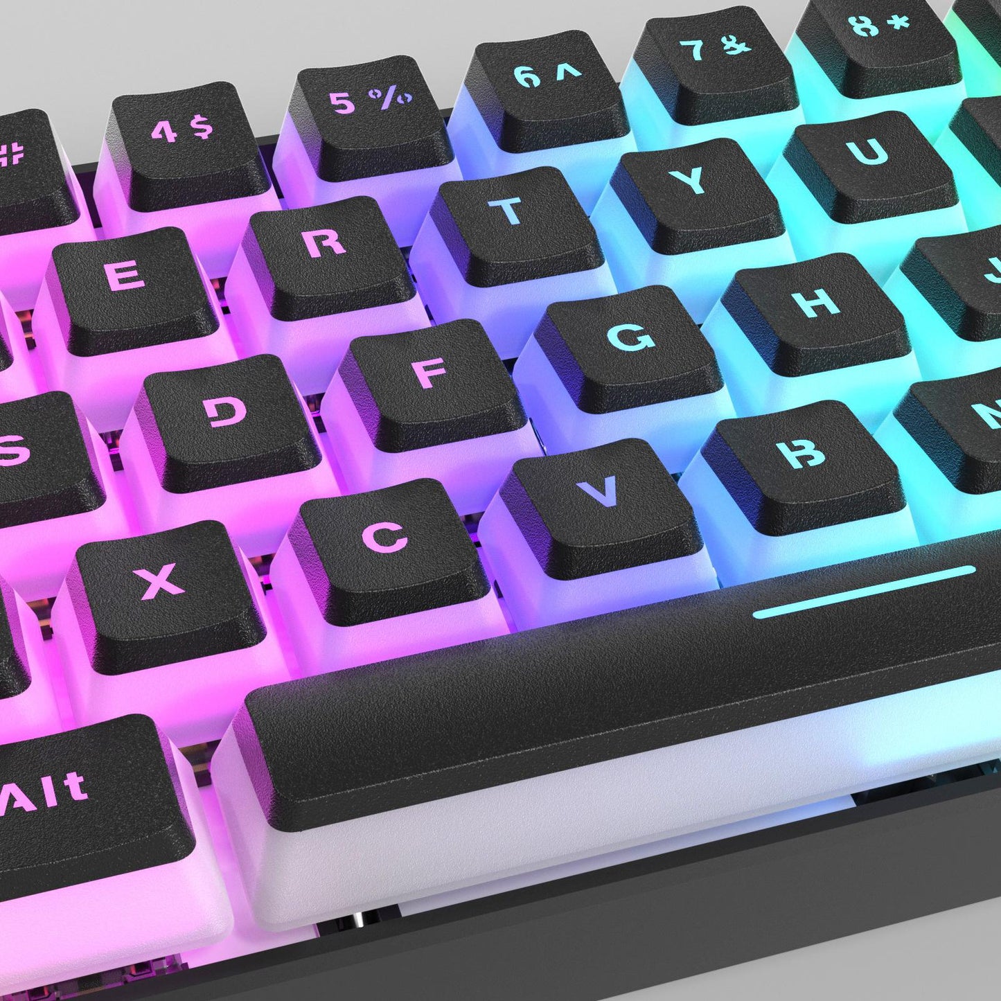 60% GK61 Mechanical Gaming Keyboard 61 Keys LED Backlit Wired for PC black