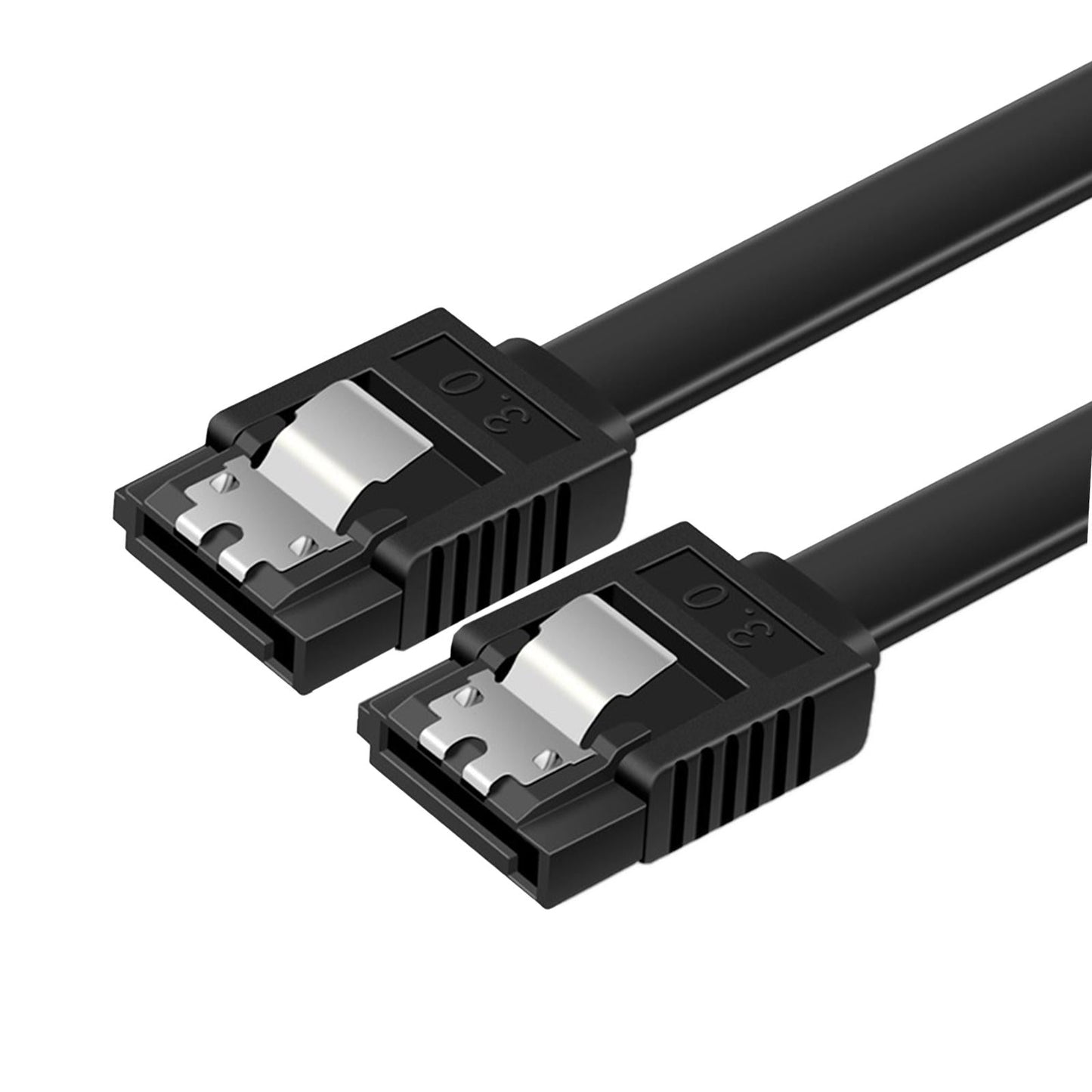 SATA Cable III 3.0 Flat Data Cable 100cm for HDD SDD Black Straight