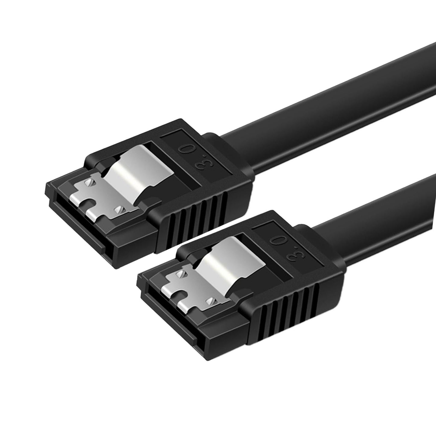 SATA Cable III 3.0 Flat Data Cable 100cm for HDD SDD Black Straight