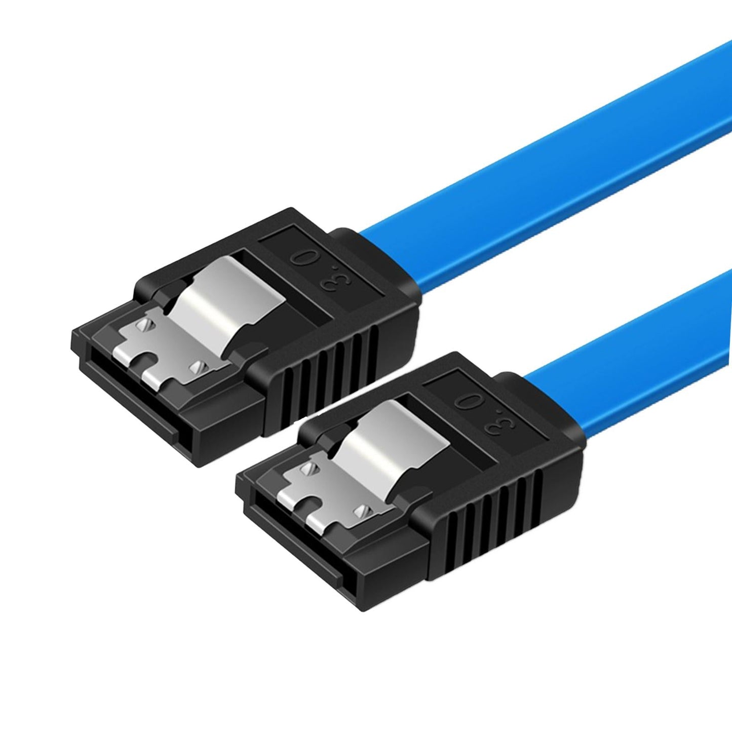 SATA Cable III 3.0 Flat Data Cable 100cm for HDD SDD Blue Straight