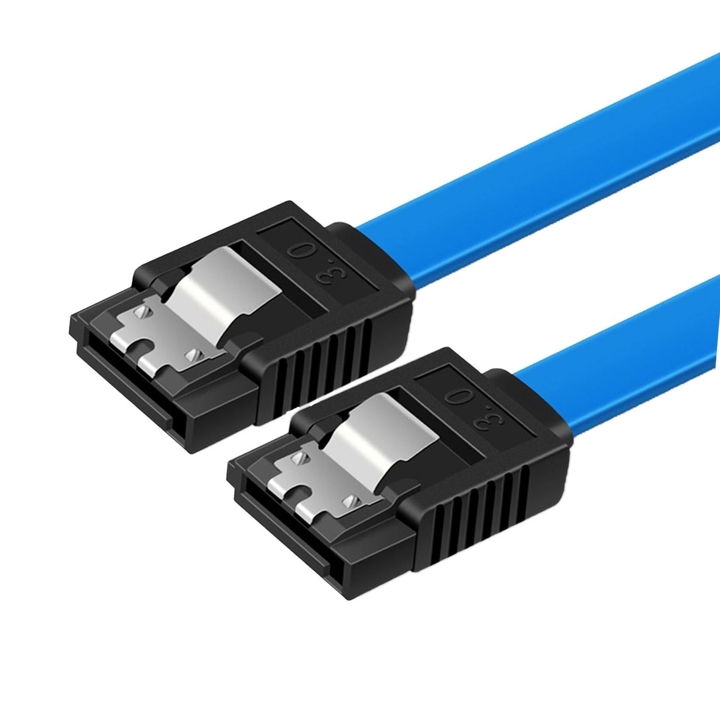 SATA Cable III 3.0 Flat Data Cable 100cm for HDD SDD Blue Straight