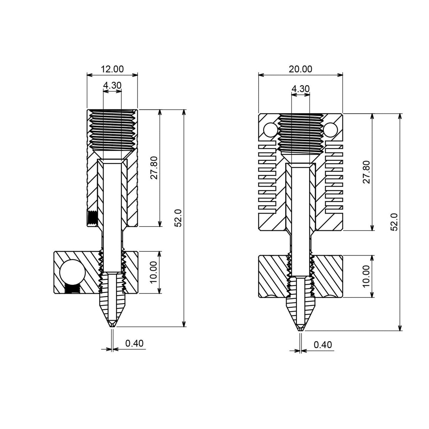 Assembled Extruder Hot End Set for Creality Ender 2 3 5 High Precision