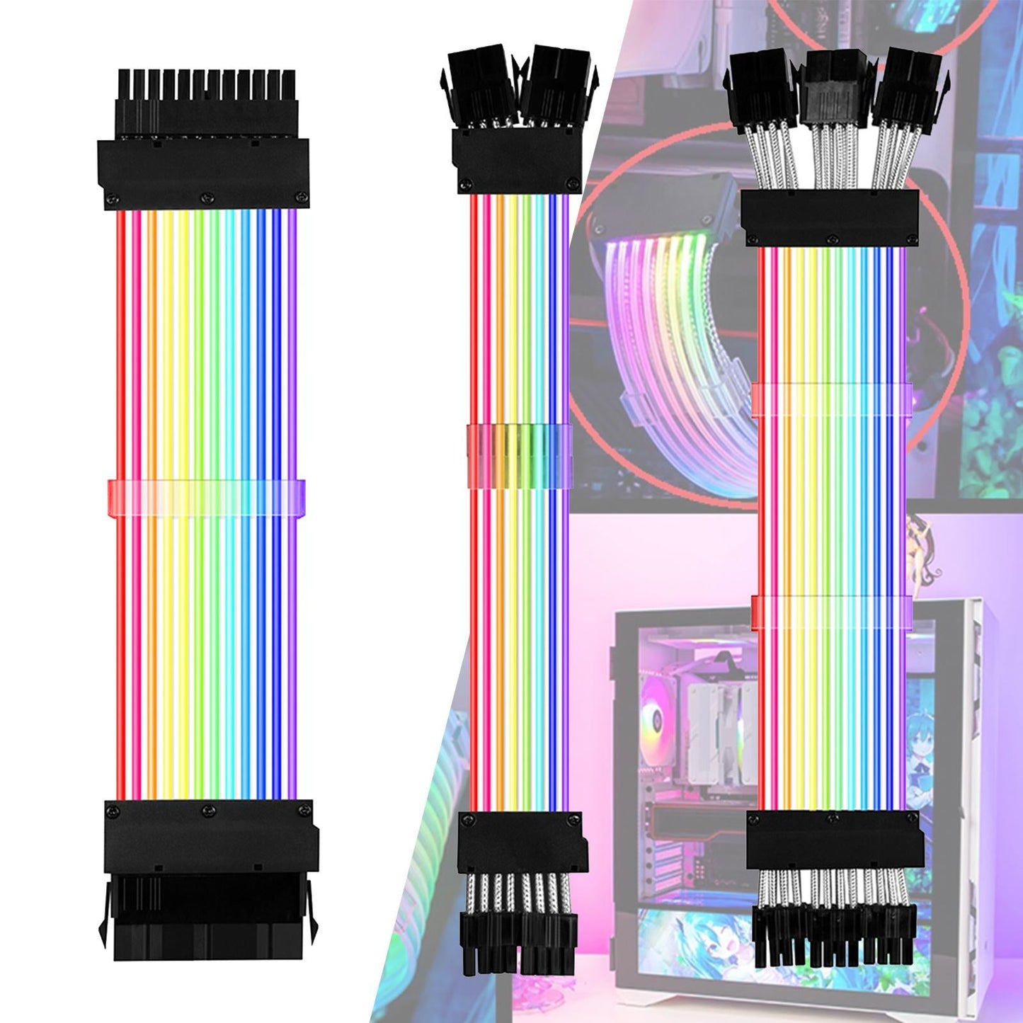 GPU Cable Motherboard Extension RGB Cable Power Supply Cable PC2x6 + 2PIN