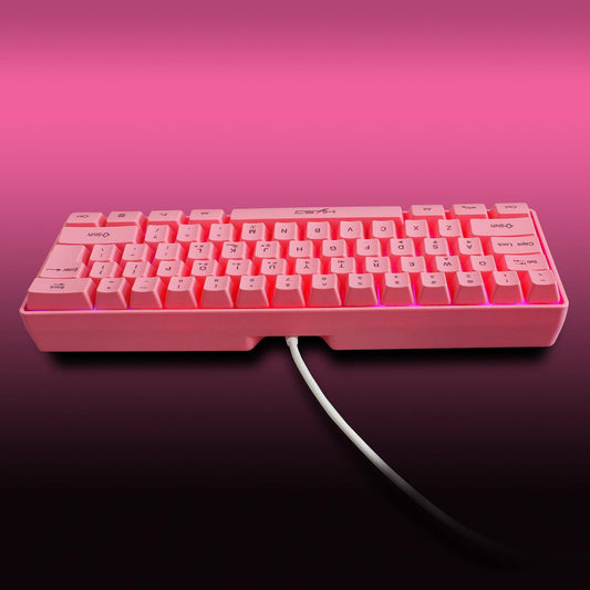 Gaming Mini Wired Keyboard RGB Backlit USB for Laptops Pink keyboard