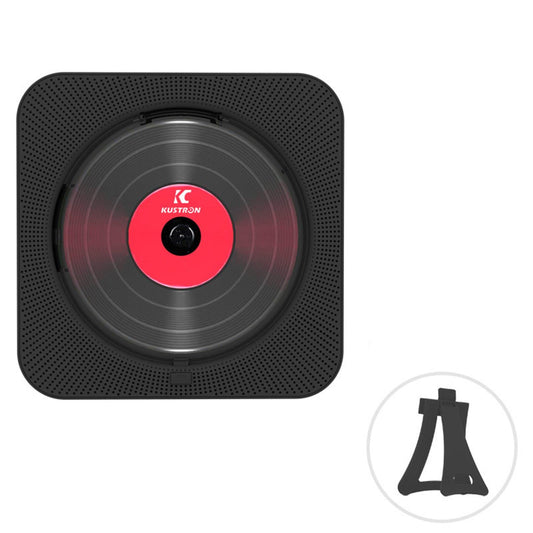 Portable Wall Mounted CD Player with Dust Cover for Prenatal Education black