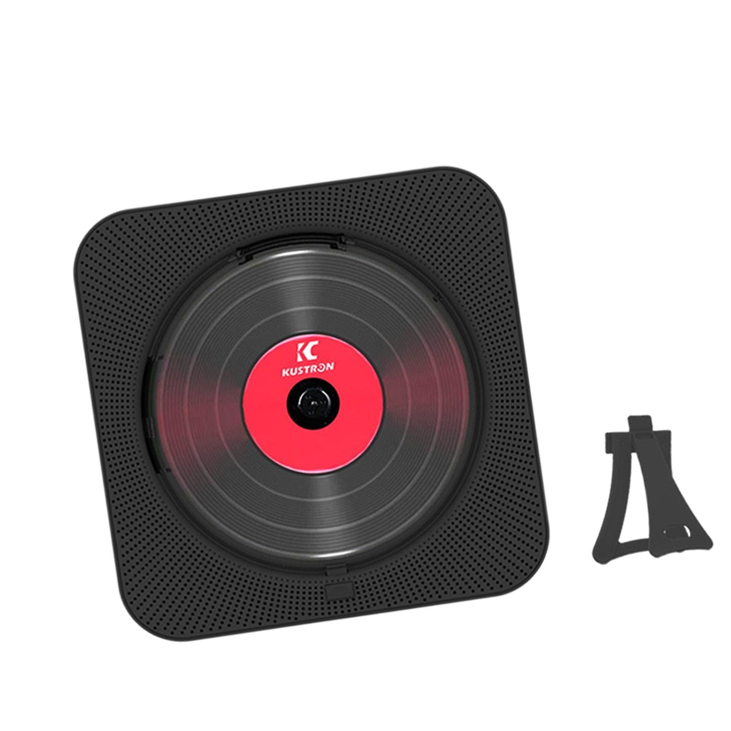 Portable Wall Mounted CD Player with Dust Cover for Prenatal Education black