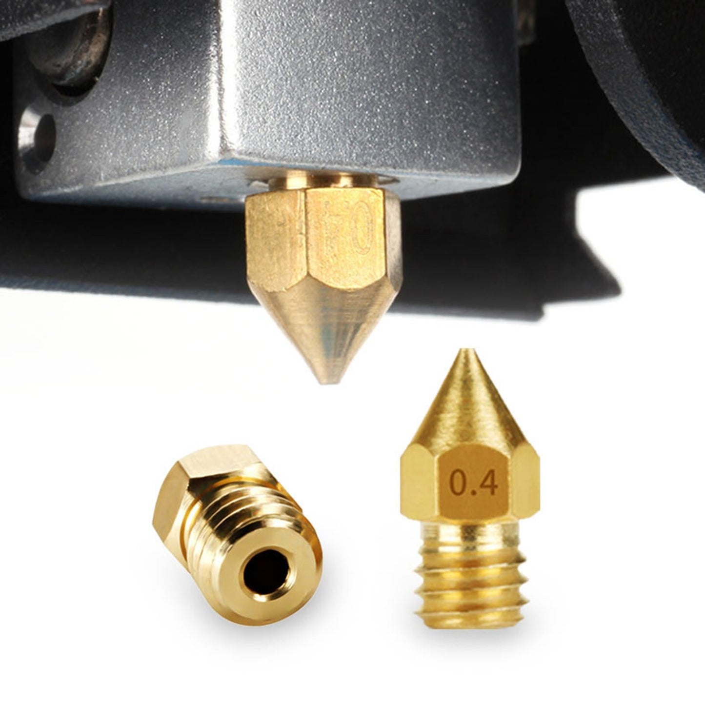 MK8 20 pcs Brass Nozzles Kit with 10 Cleaning Needles for CR-10 3D Printer