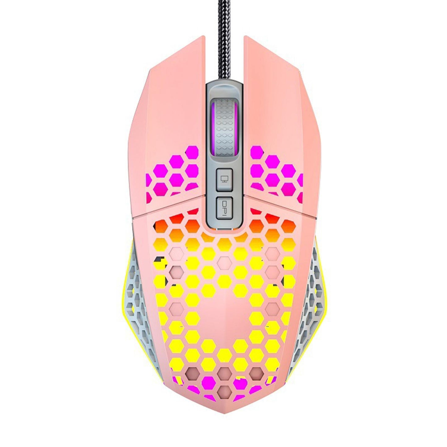 Universal Comfortable Wired Gaming Mouse Optical Sensor RGB for PC Pink