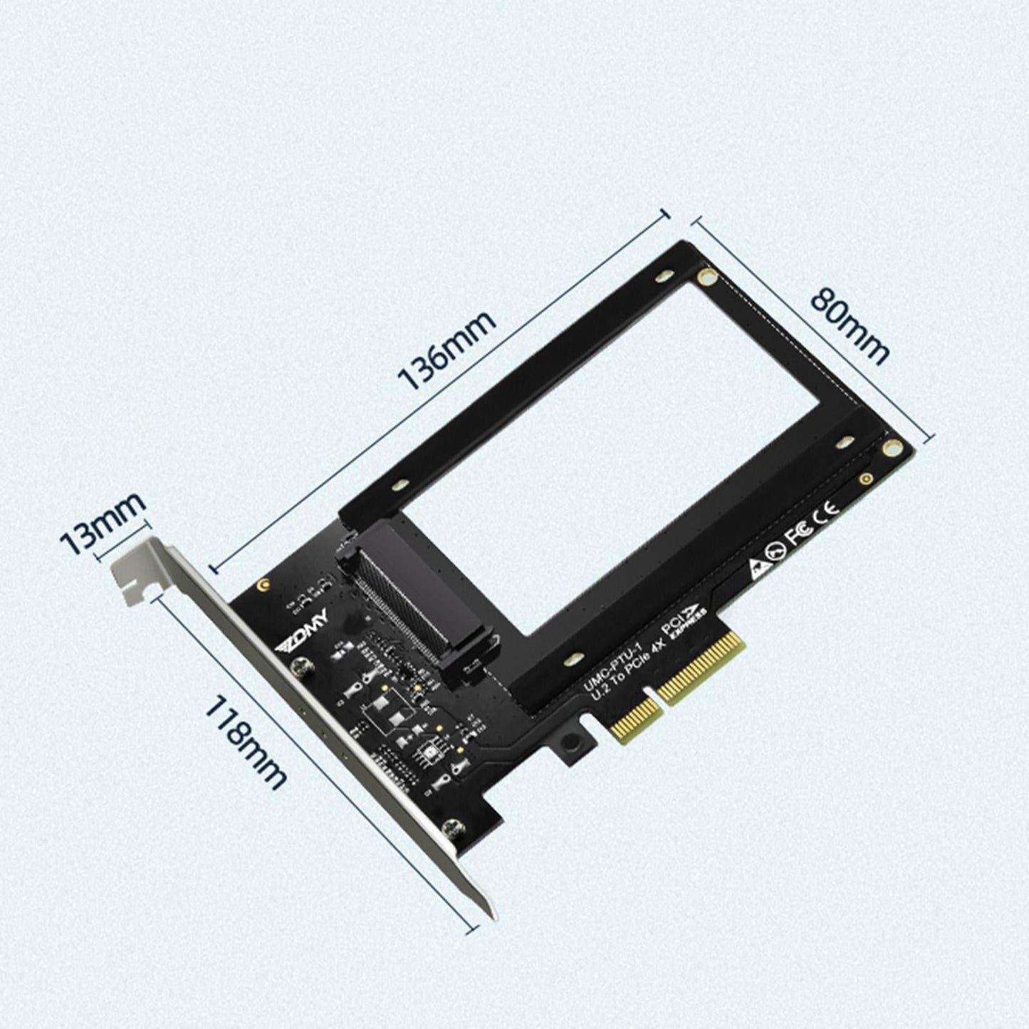 Standard Mini U.2 to PCIe Adapter Expansioncard for 2.5-Inch SSD Drive