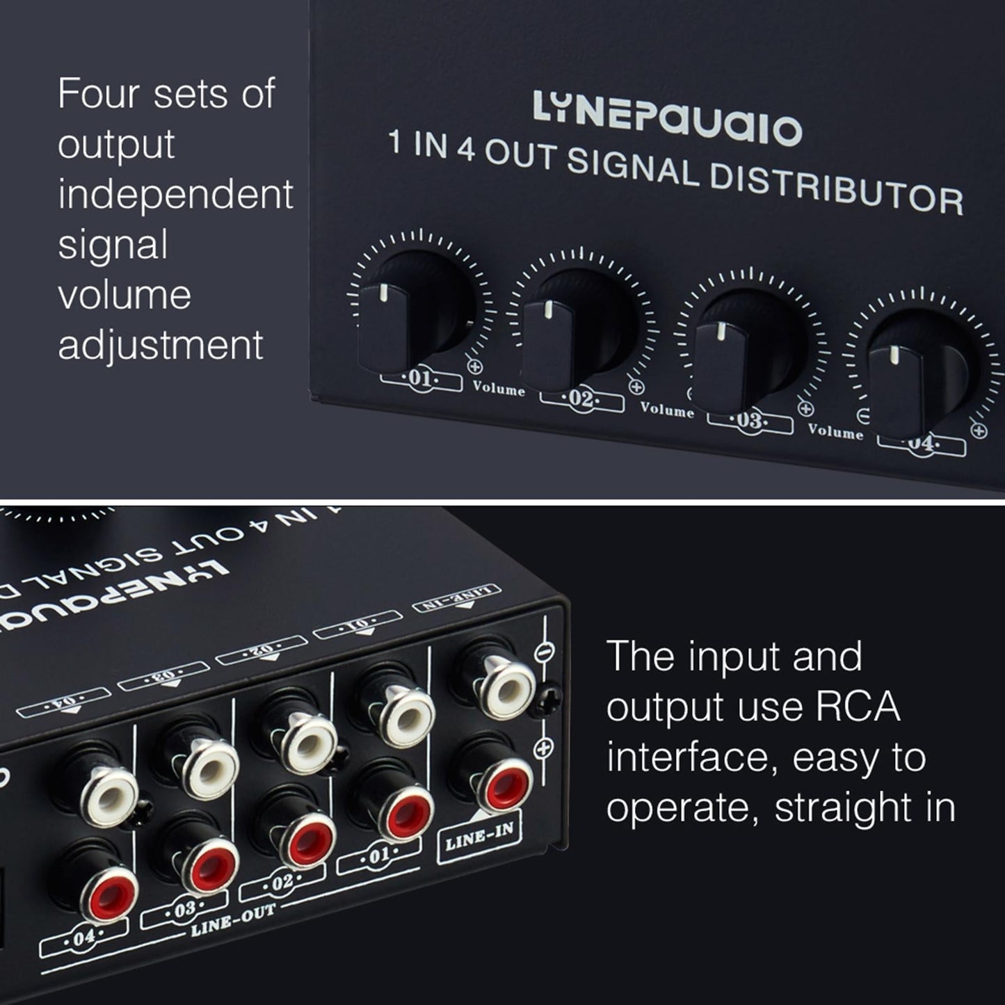 Signal Amplifier Allocator 1 In 4 Out Distributor Front Stereo Premium
