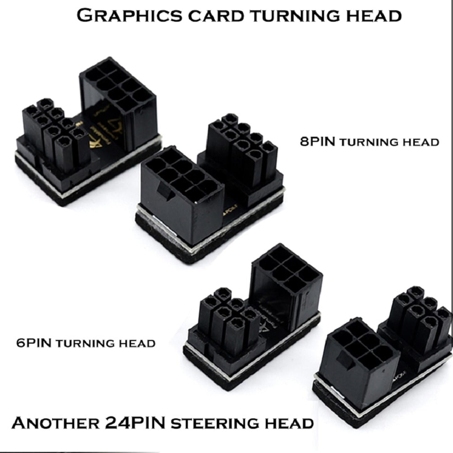 2Pcs GPU 180 Degree Angle Power Adapter Set for Desktops Graphics Card 8PIN