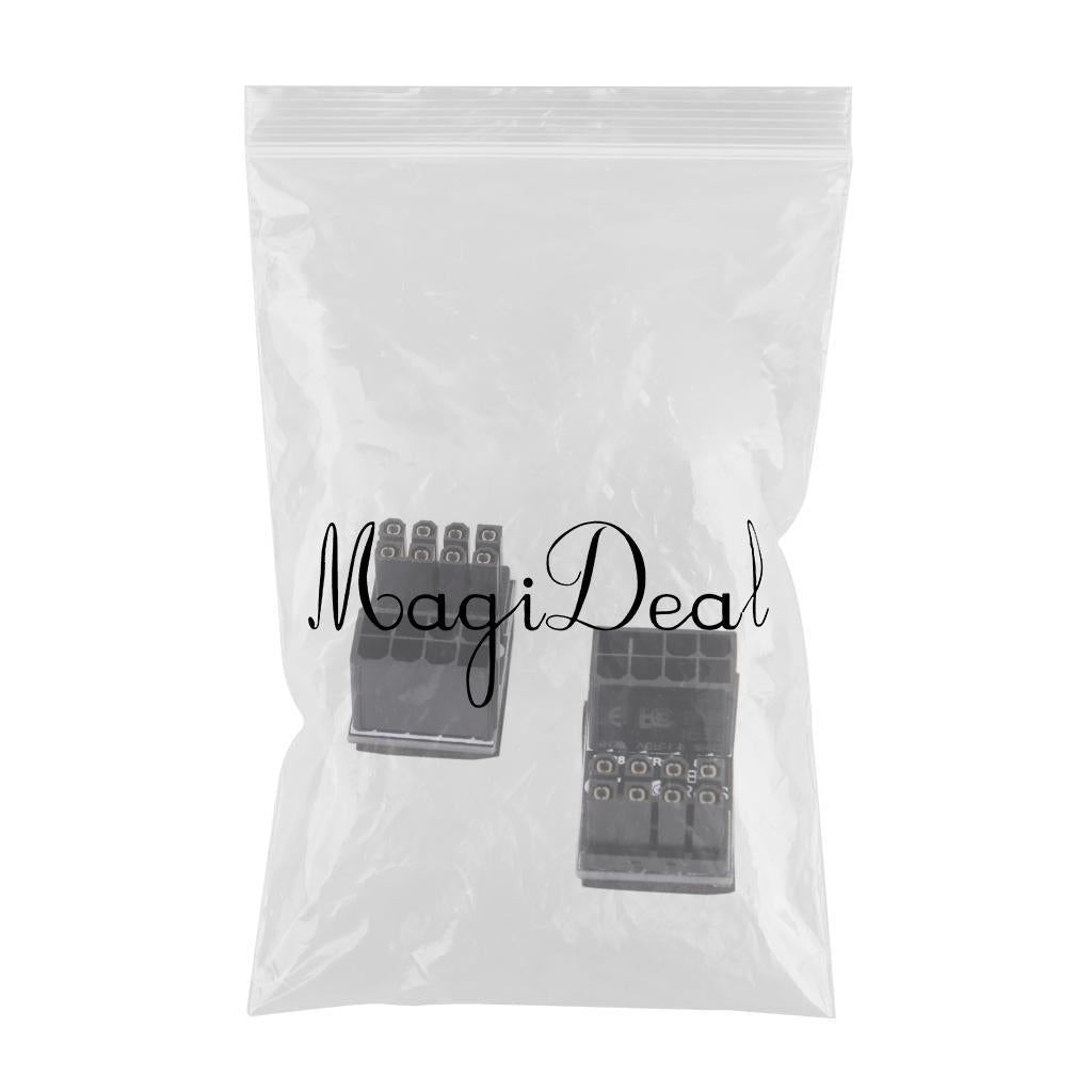 2Pcs GPU 180 Degree Angle Power Adapter Set for Desktops Graphics Card 8PIN