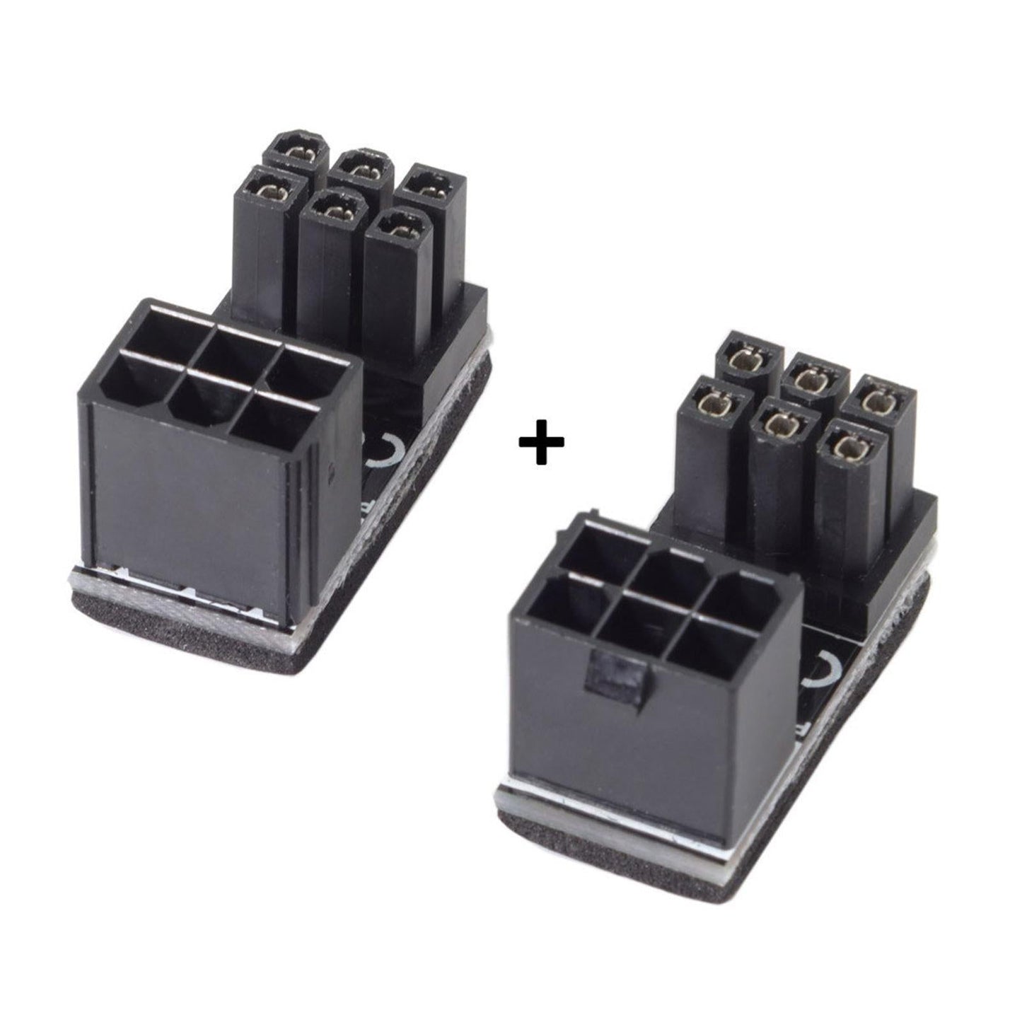 2Pcs GPU 180 Degree Angle Power Adapter Set for Desktops Graphics Card 6PIN