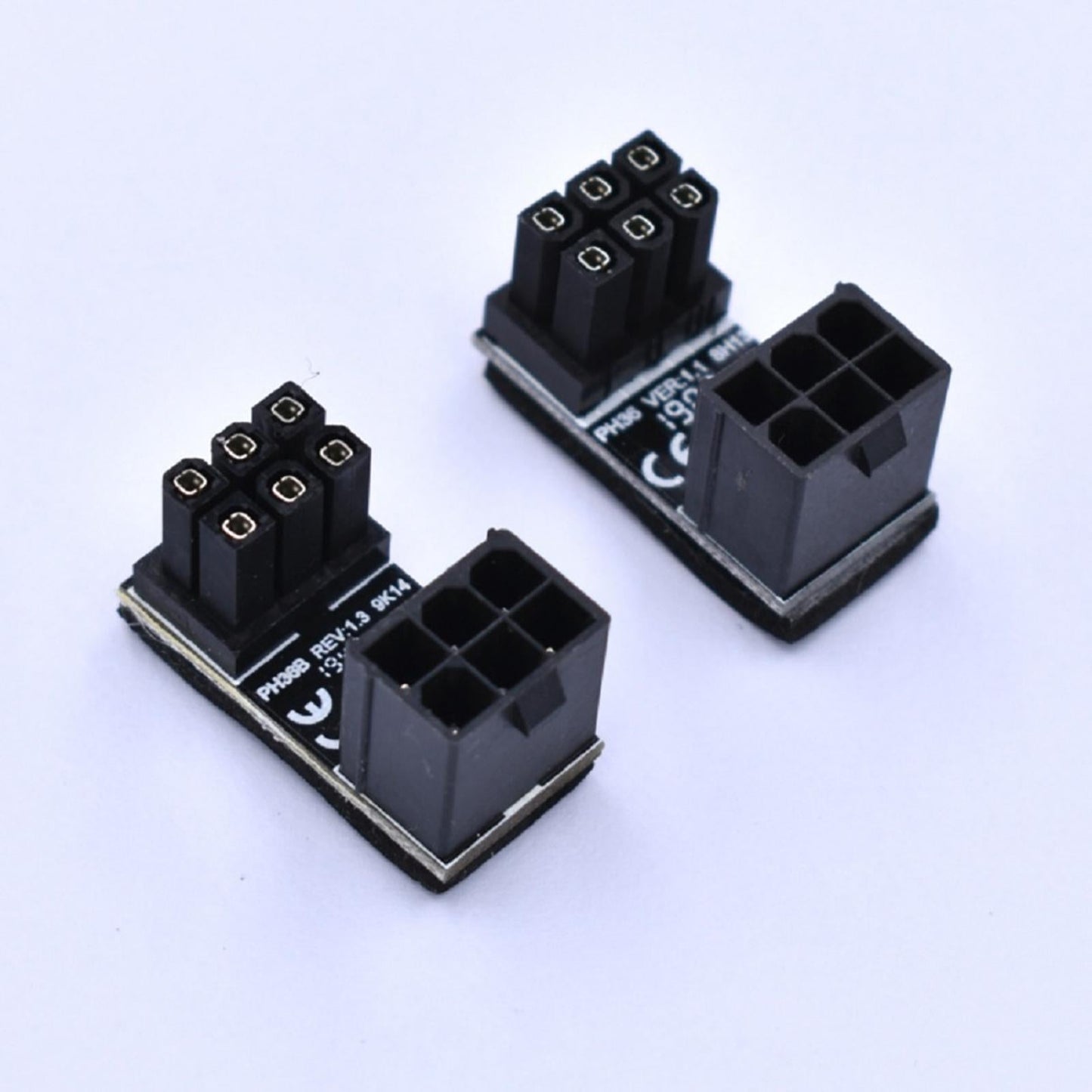 2Pcs GPU 180 Degree Angle Power Adapter Set for Desktops Graphics Card 6PIN