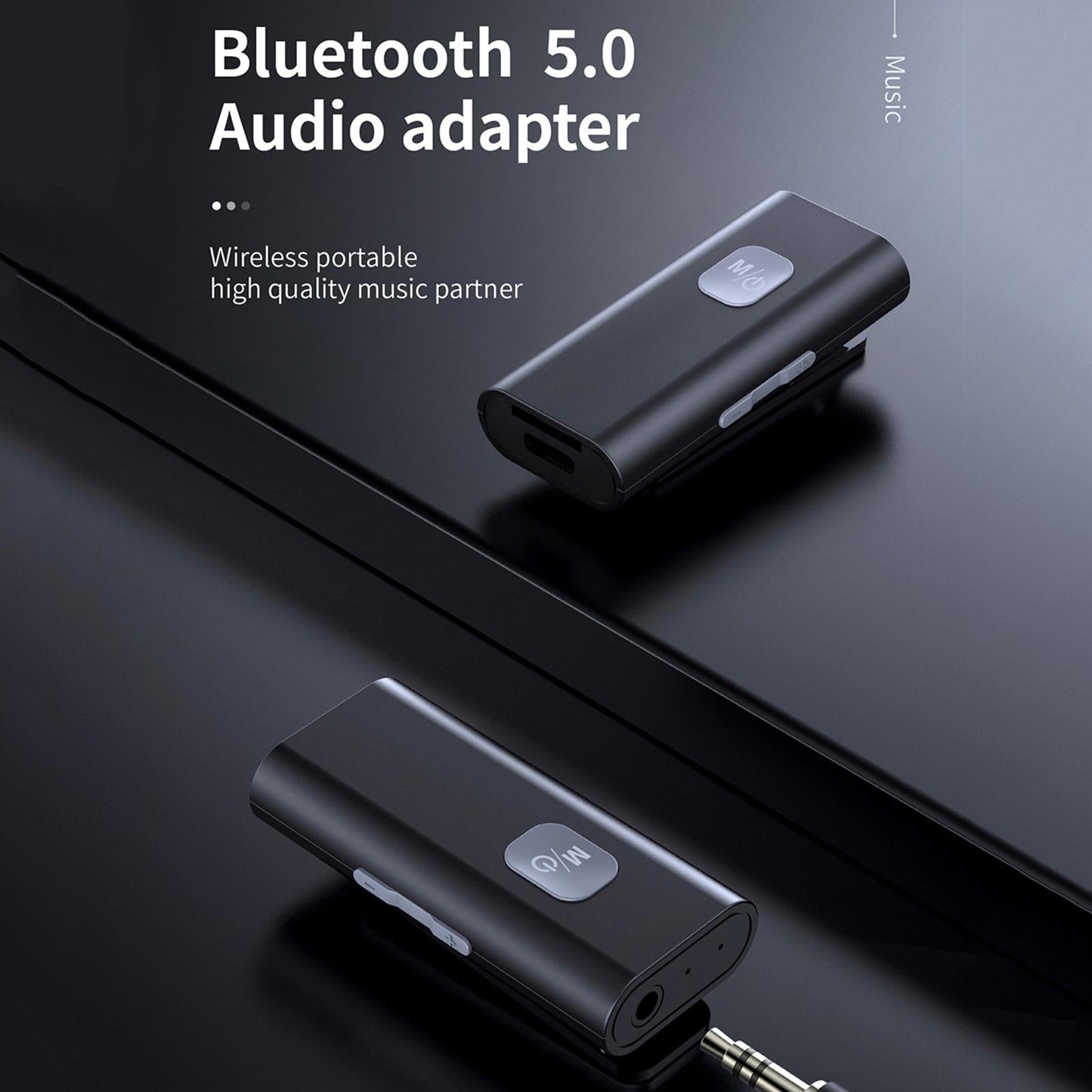 Bluetooth 5.0 Receiver Audio Adapter 3.5mm AUX with Mic for Car HIFI Sound