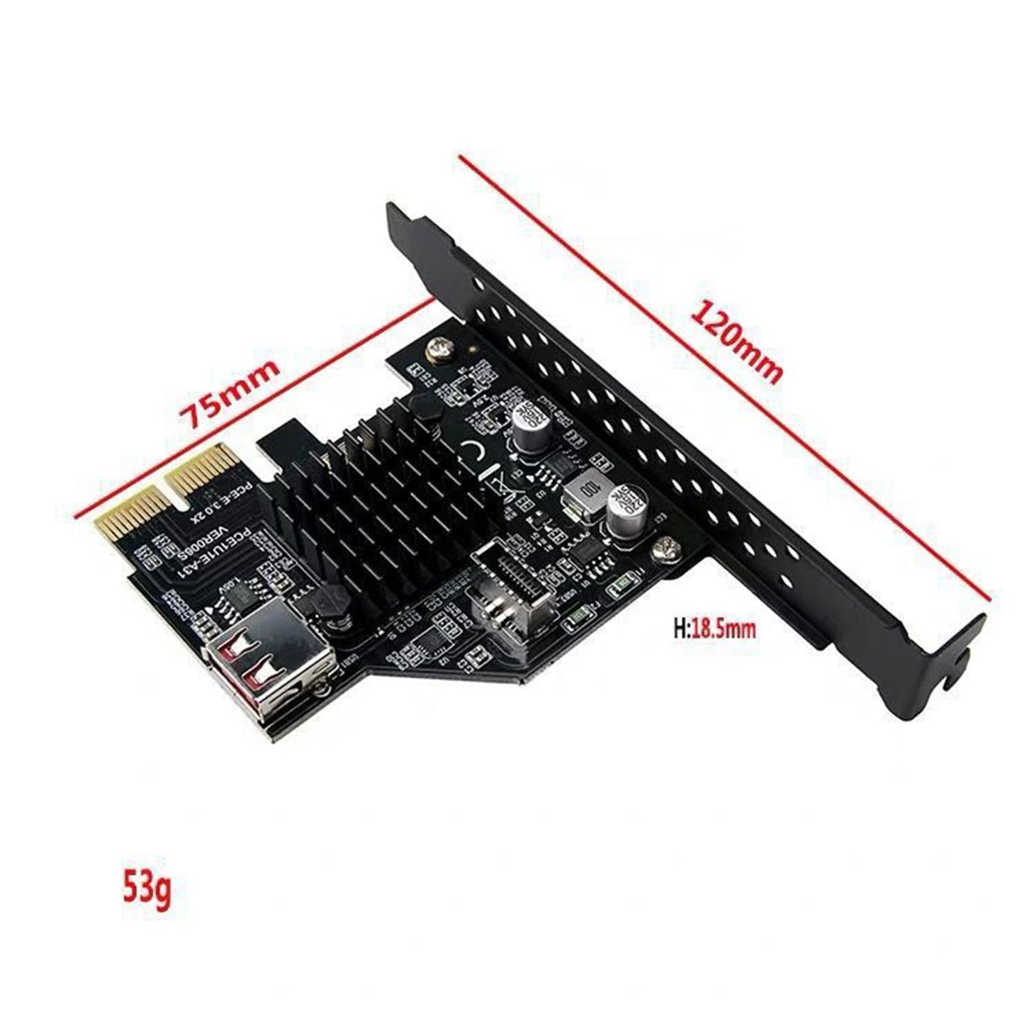 USB3.1 2-Port Expansion Card Front Panel Connector 10 Gbit/s for Desktop PCs