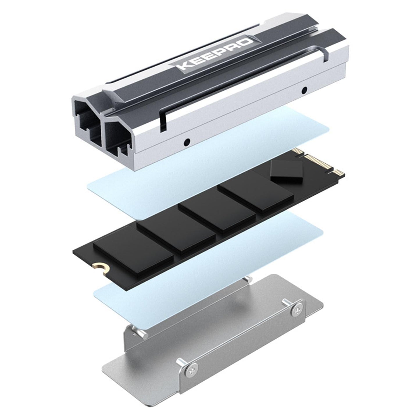 Heatsinks Thermal Pads Double-Sided Design for M.2 2280 SSD  Red