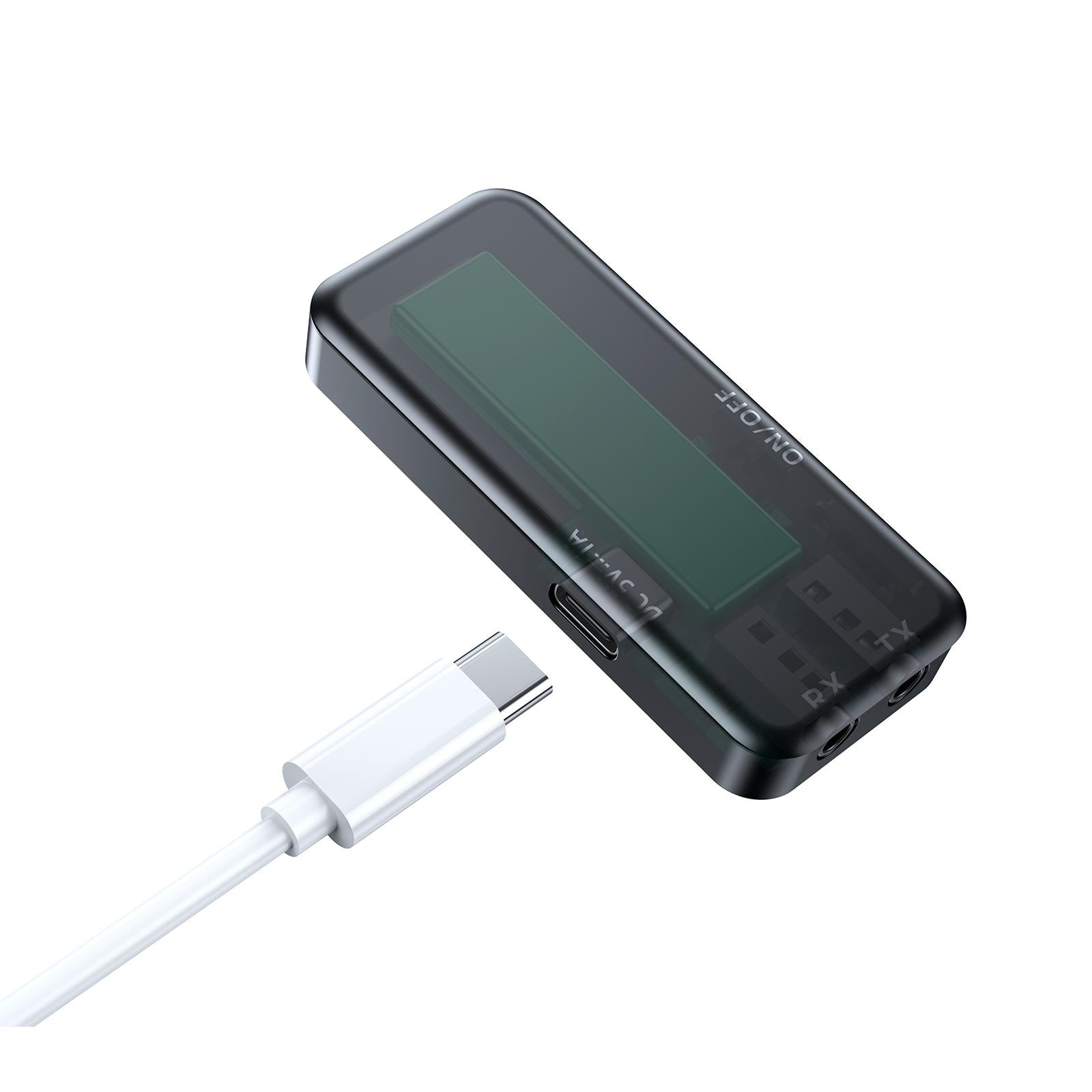 Bluetooth 5.0 Audio Adapter Transmitter and Receiver with Mic Black