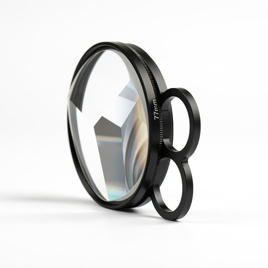 77mm Hand-held Special Effects Filter Kaleidoscope Prism Handle 2Finger Ring