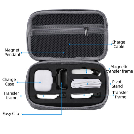 Portable Carrying Case Protective Hard Bag for Insta360 GO 2 Storage Bag Grey