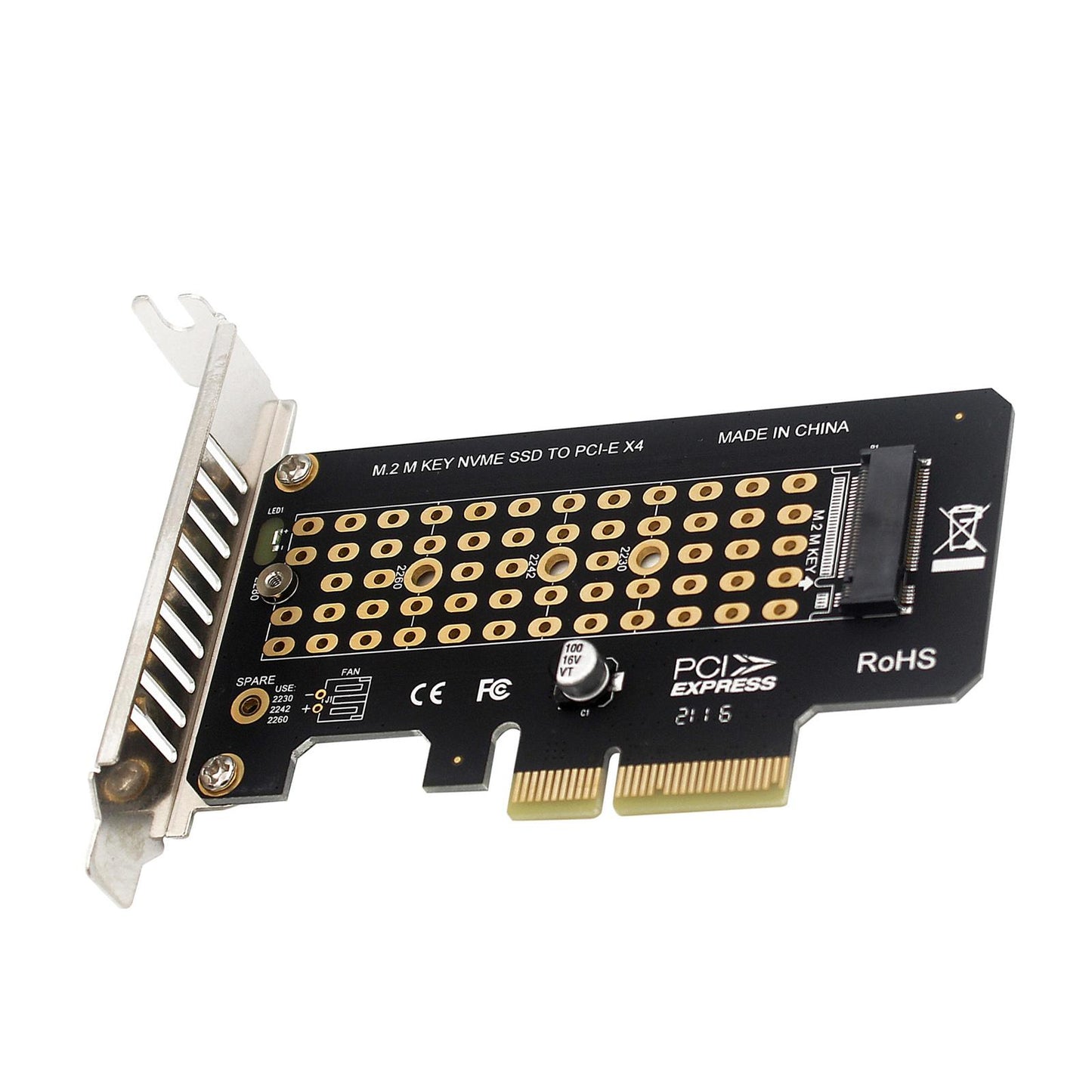 PCI-E To M2 Nvme Adapter PCI-E X4x8x16 Slot Converter Card half height