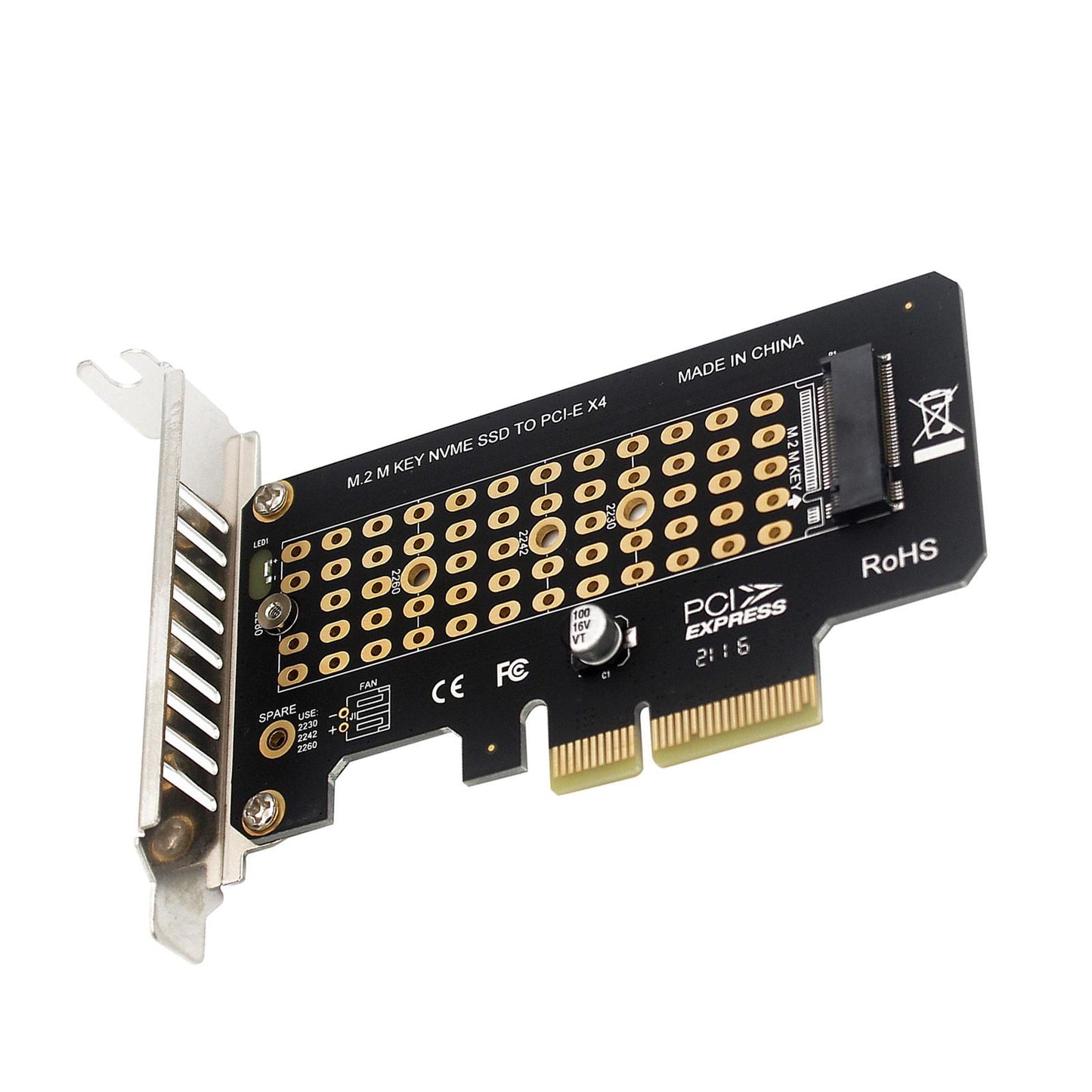PCI-E To M2 Nvme Adapter PCI-E X4x8x16 Slot Converter Card half height