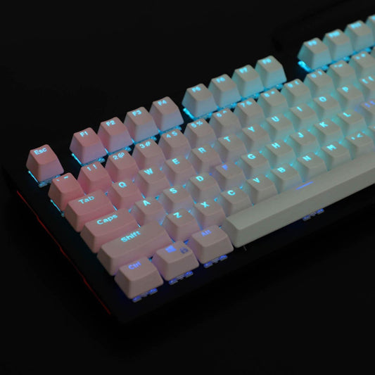 104 Keys Mechanical Switch Keyboard Keycaps PBT Keycaps  Pink Gradient