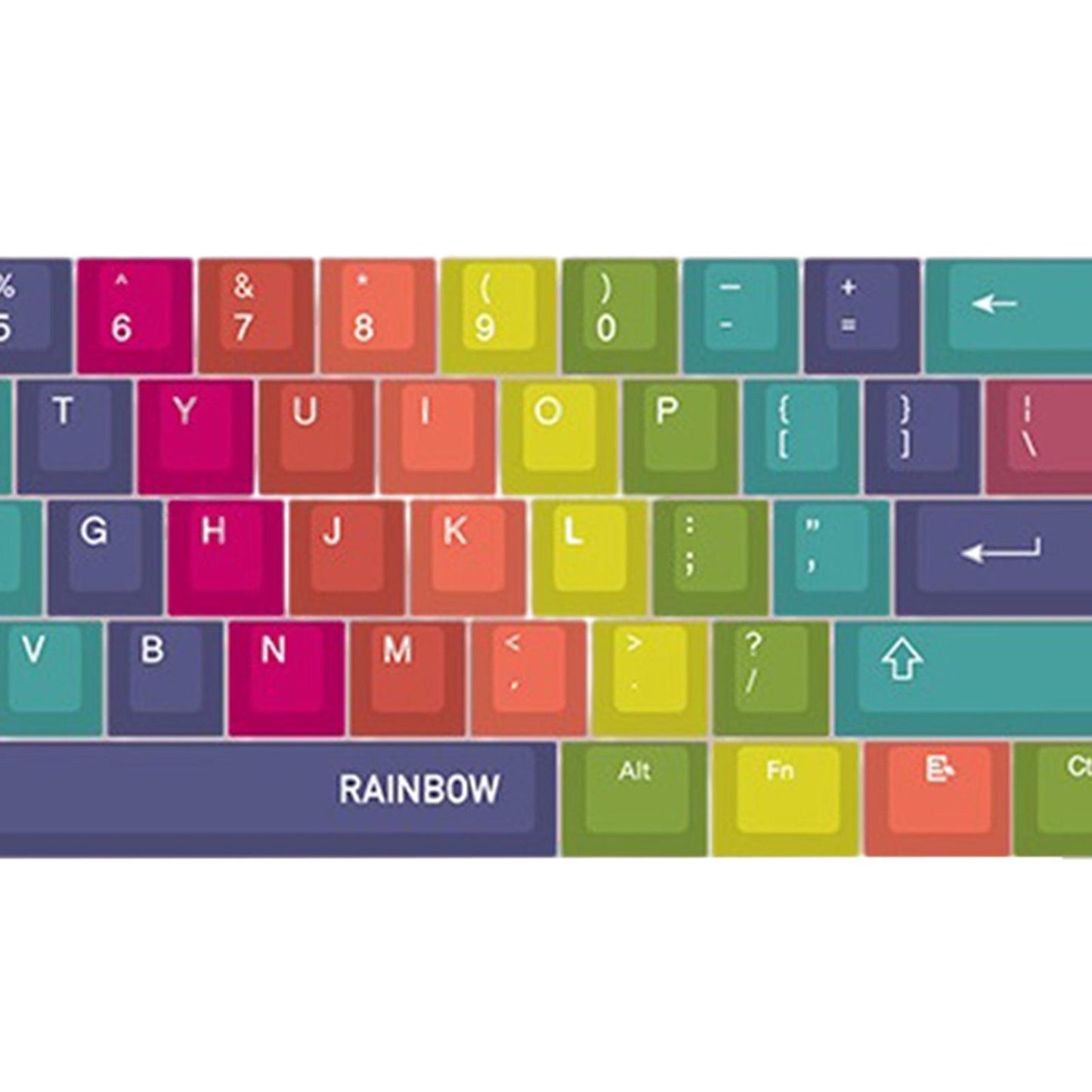61 Keys Rainbow Keycaps OEM Profile DIY Keyboard Accessories for Cherry