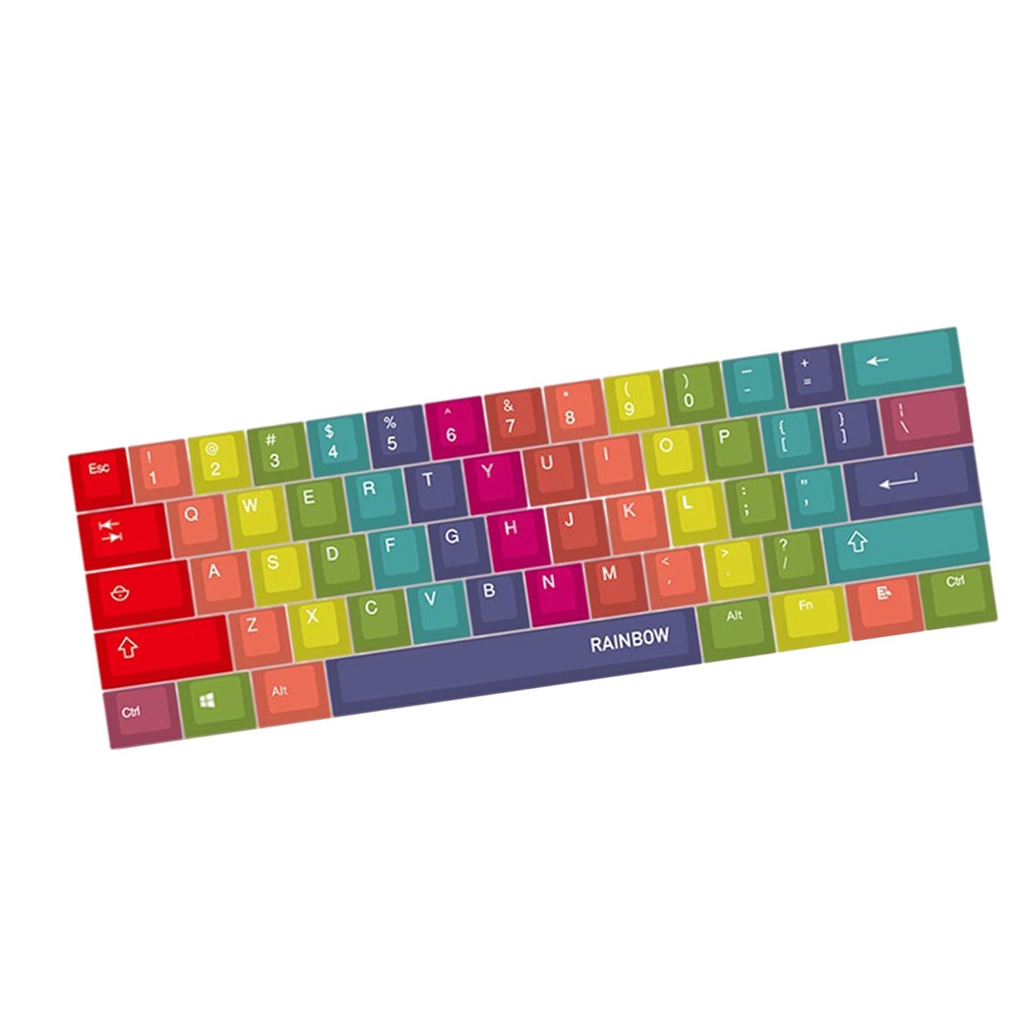 61 Keys Rainbow Keycaps OEM Profile DIY Keyboard Accessories for Cherry