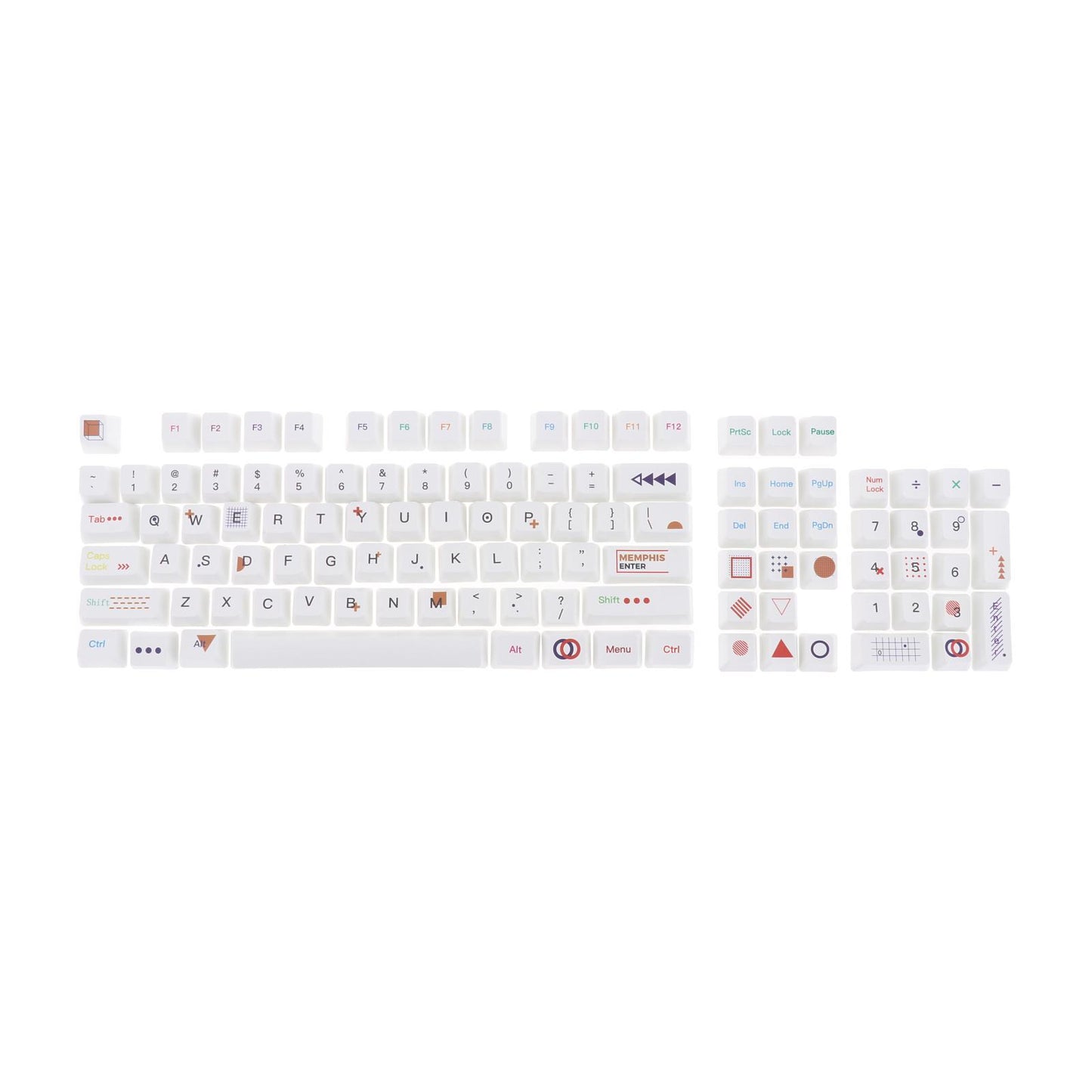 108 Keys PBT Keycaps OEM Profile Suitable for Any Size Mechanical Keyboard Memphis R1