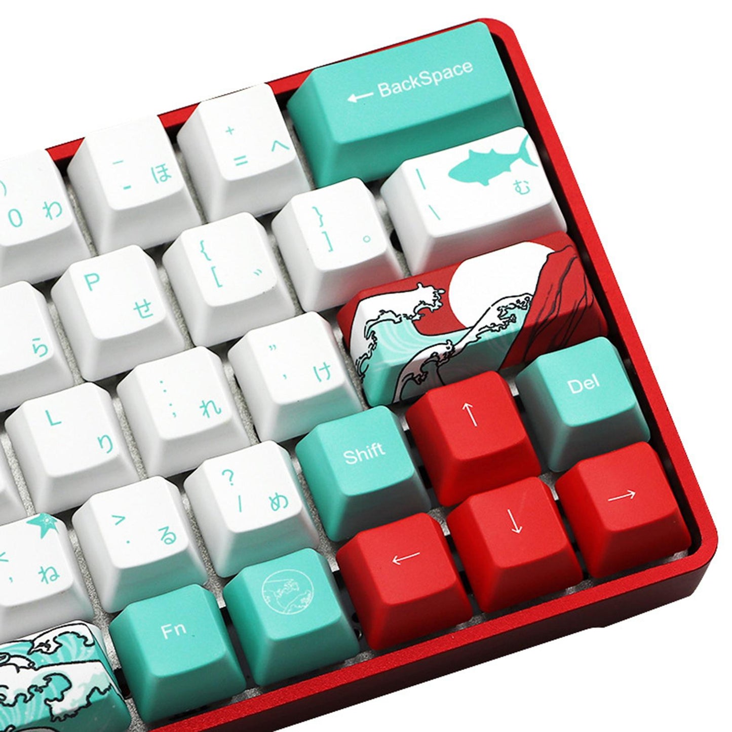 71 Keys Coral Sea Keycaps PBT Dye Sub Set For Cherry MX Keyboards Japanese