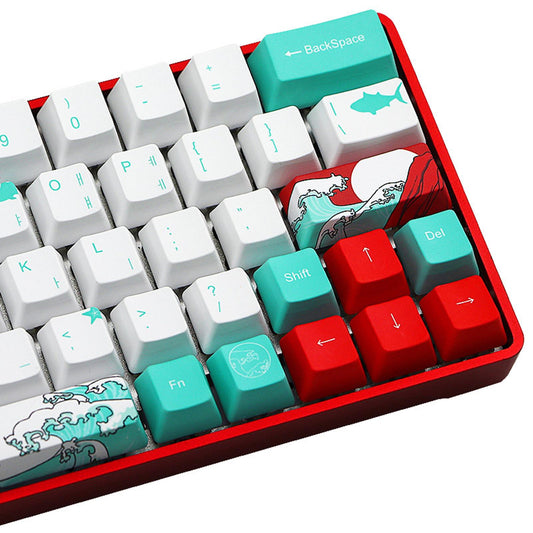 71 Keys Coral Sea Keycaps PBT Dye Sub Set For Cherry MX Keyboards Korean