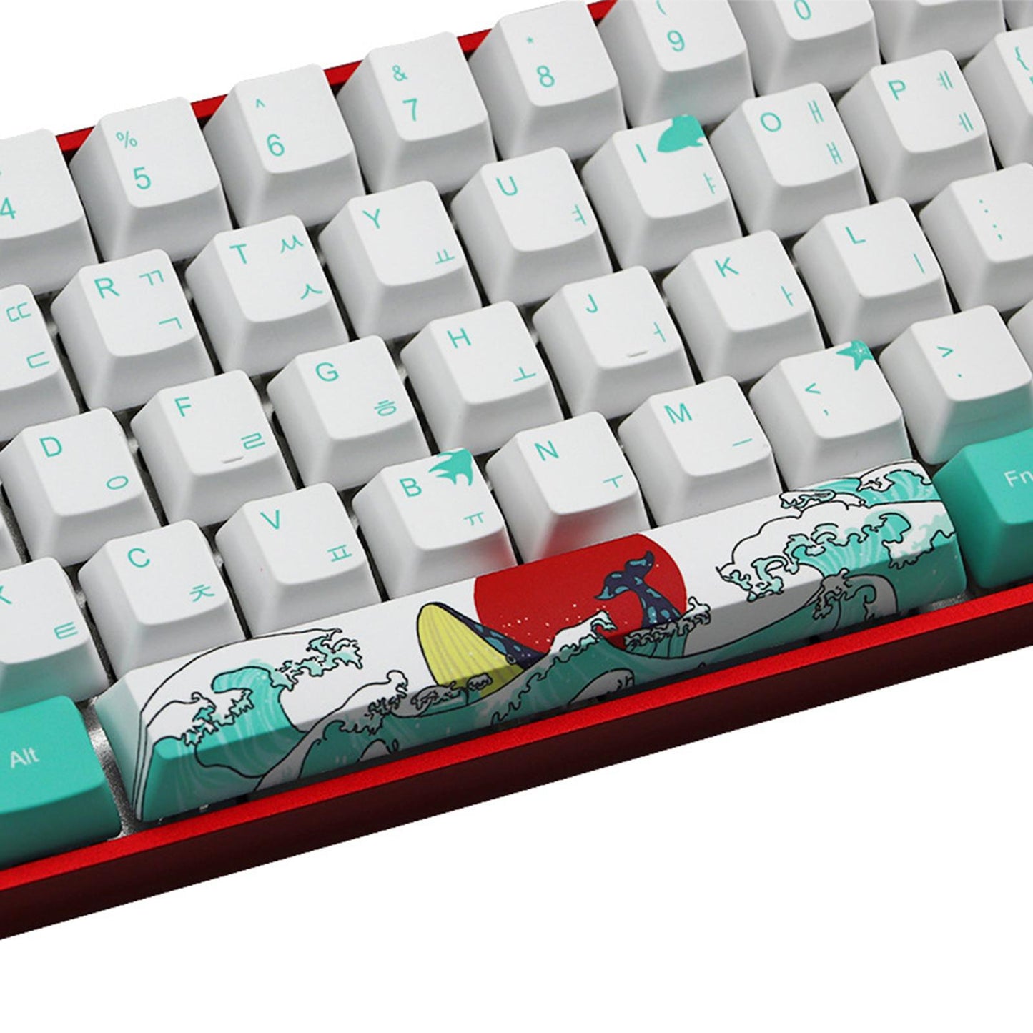 71 Keys Coral Sea Keycaps PBT Dye Sub Set For Cherry MX Keyboards Korean